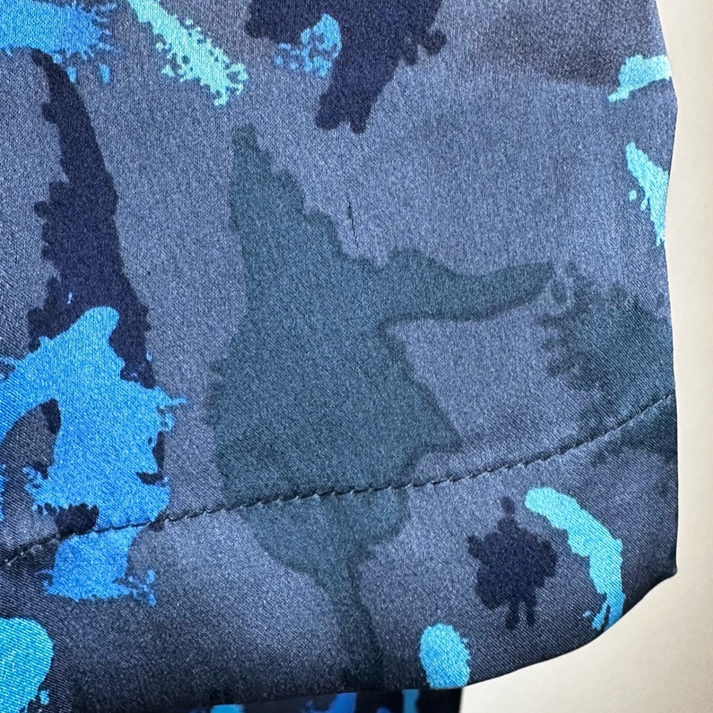 L'AGENCE Silk Madaline High Waist Blue Vintage Multi Pants Trousers Size 8 - Picture 13 of 15